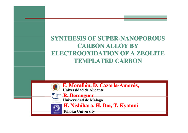 synthesis of super synthesis of super nanoporous
