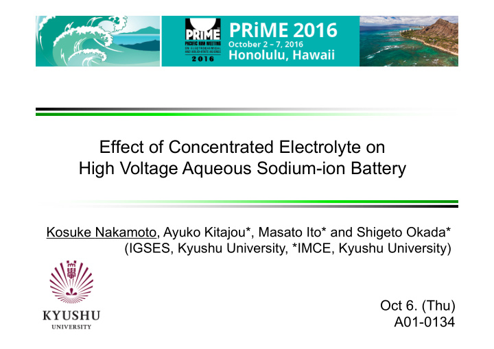 effect of concentrated electrolyte on high voltage