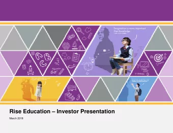 Rise Education  Investor Presentation  March 2018  Disclaimer  This presentation has been
