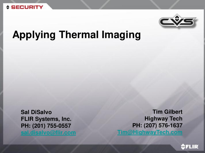 applying thermal imaging