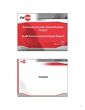 Peninsula Corridor Electrification  Project  Draft Environmental Impact Report  LPMG  March 27,