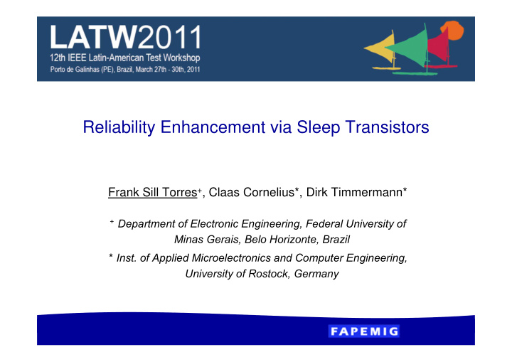 reliability enhancement via sleep transistors