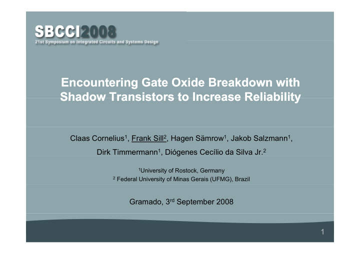 encountering gate oxide breakdown encountering gate oxide