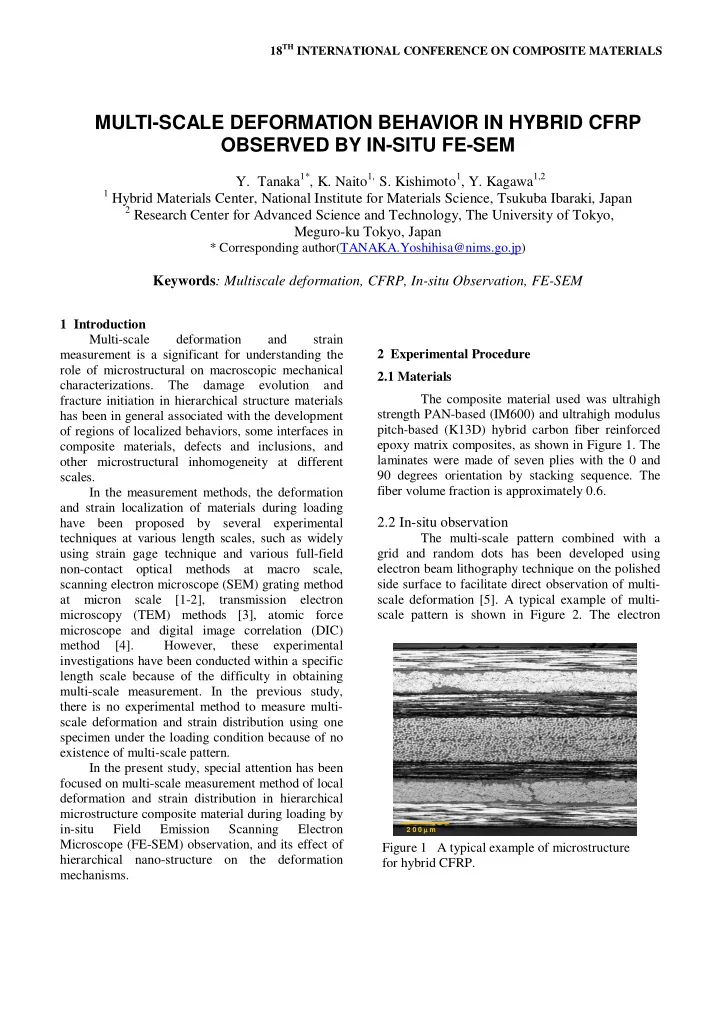multi scale deformation behavior in hybrid cfrp observed