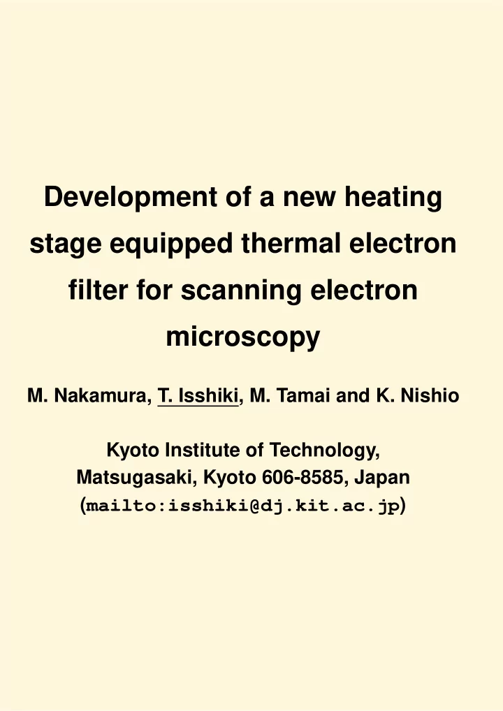 development of a new heating stage equipped thermal