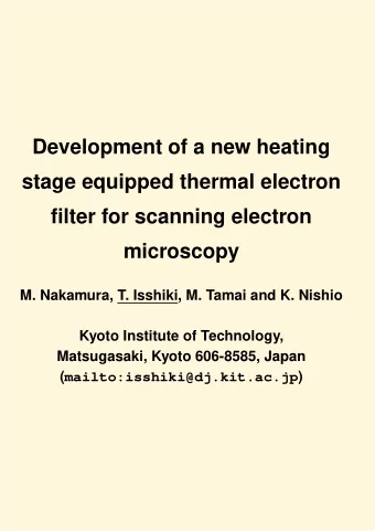 Development of a new heating  stage equipped thermal electron  filter for scanning electron