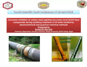 Corrosion inhibition of carbon steel pipelines by some novel Schiff base  compounds during
