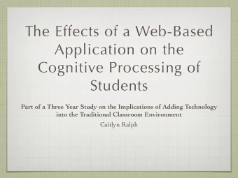 The Effects of a Web-Based  Application on the  Cognitive Processing of  Students  Part of a Three