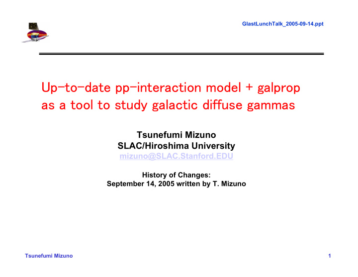 up to date pp interaction model galprop as a tool to