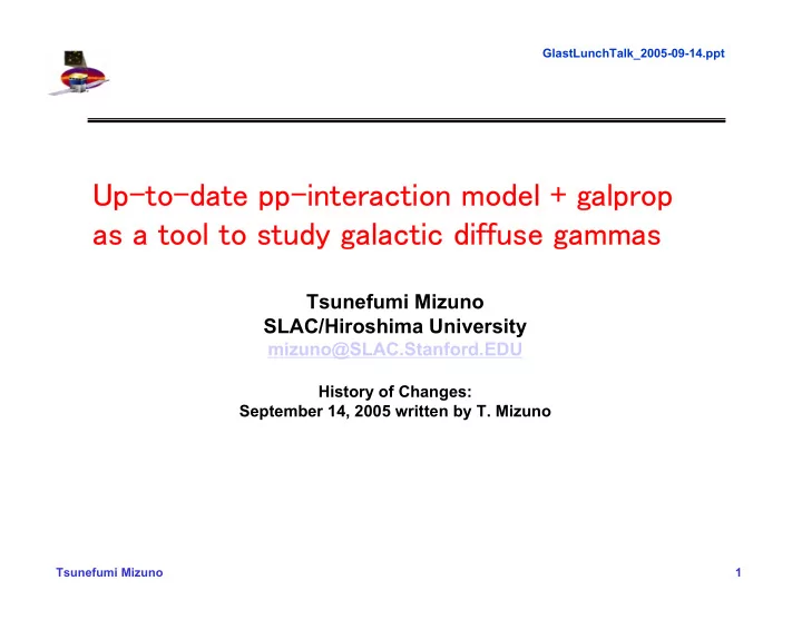 up to date pp interaction model galprop as a tool to