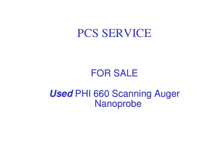 pcs service