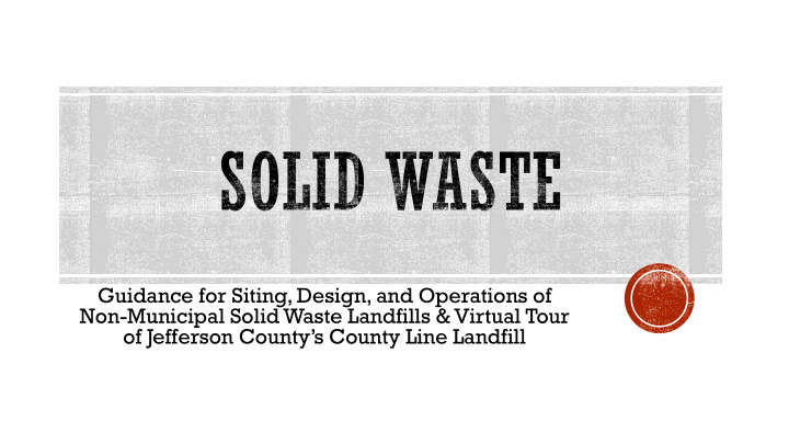 of jefferson county s county line landfill