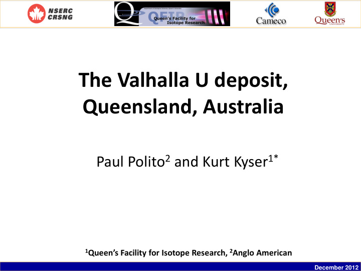 the valhalla u deposit queensland australia