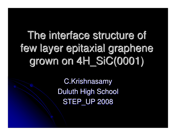 the interface structure of the interface structure of few