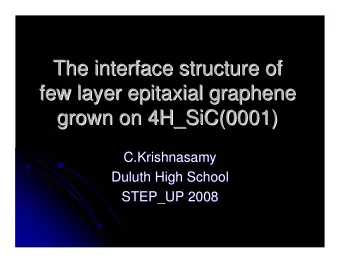 The interface structure of  The interface structure of  few layer epitaxial graphene  few layer