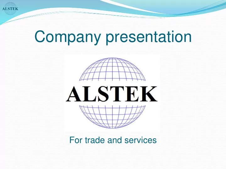 company presentation