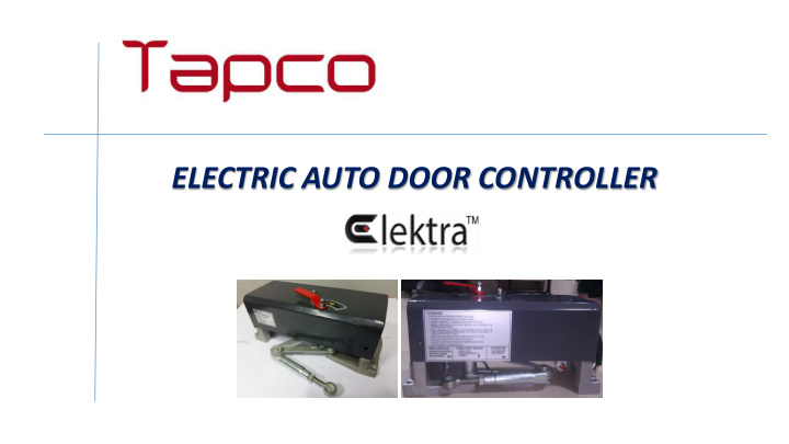 electric auto door controller index