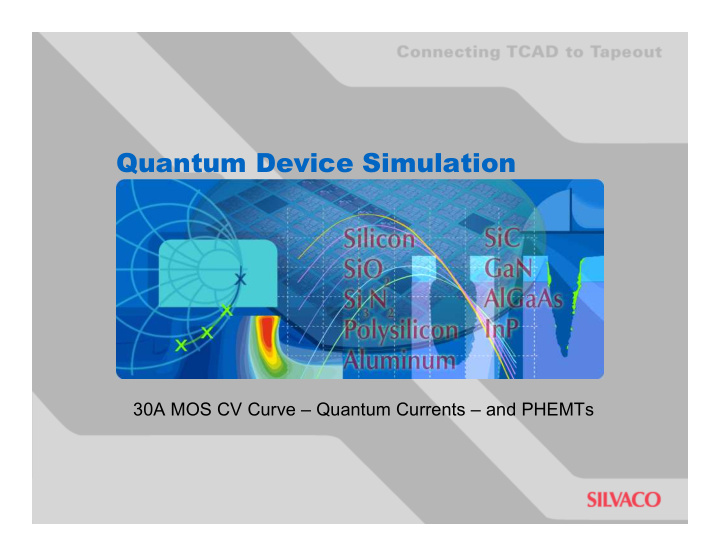 quantum device simulation