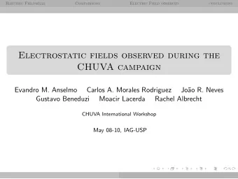 Electrostatic fields observed during the  CHUVA campaign  Evandro M. Anselmo  Carlos A. Morales