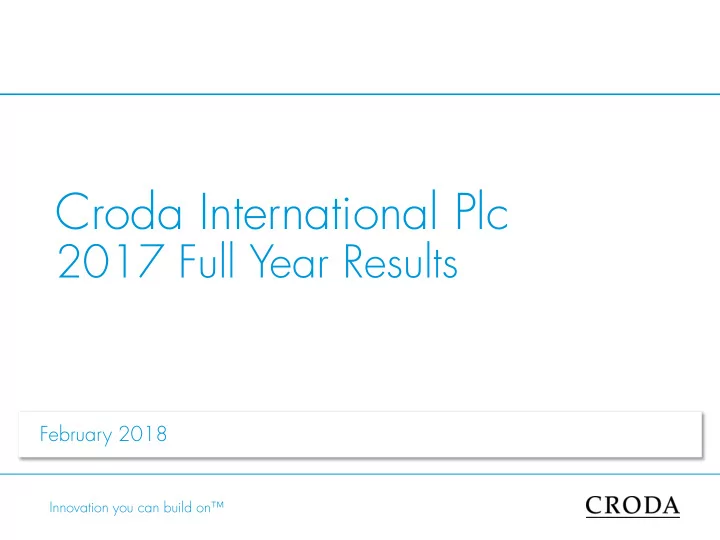 croda international plc