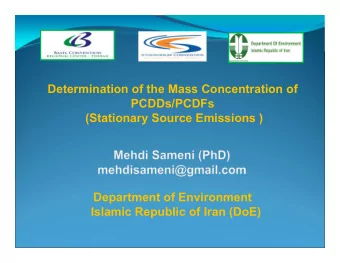 Determination of the Mass Concentration of  PCDDs/PCDFs  (Stationary Source Emissions )  Department