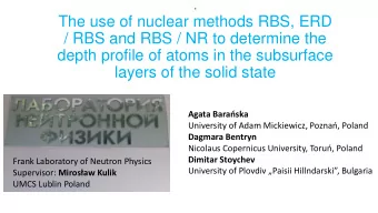 / RBS and RBS / NR to determine the  depth profile of atoms in the subsurface  layers of the solid