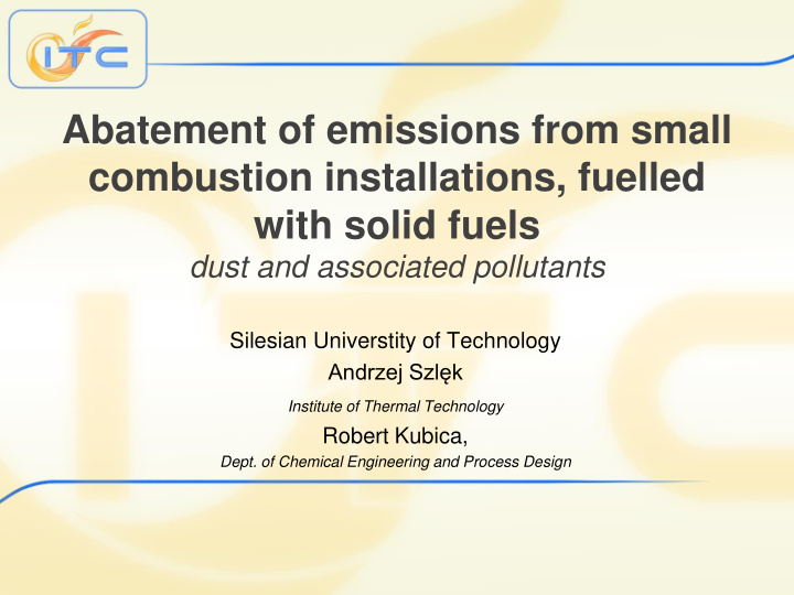 abatement of emissions from small