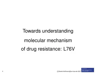 Towards understanding  molecular mechanism  of drug resistance: L76V  Daniel.Hoffmann@uni-due.de