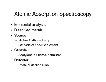 Atomic Absorption Spectroscopy   Elemental analysis   Dissolved metals   Source