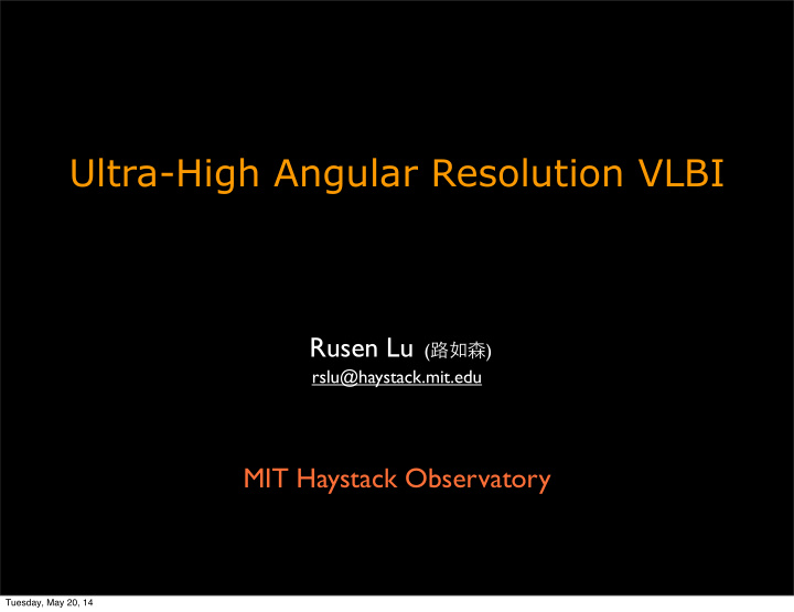 ultra high angular resolution vlbi