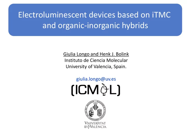 and organic inorganic hybrids