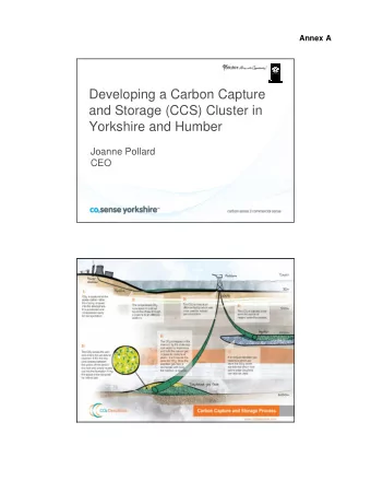 Developing a Carbon Capture  and Storage (CCS) Cluster in  Yorkshire and Humber  Joanne Pollard