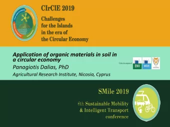 Panagiotis Dalias, PhD  Agricultural Research Institute, Nicosia, Cyprus  Geographic dis-  connect