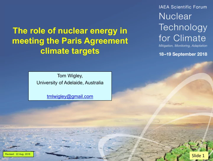 the role of nuclear energy in meeting the paris agreement