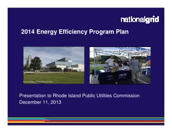 2014 Energy Efficiency Program Plan  Photo courtesy of Providence Journal  Presentation to Rhode