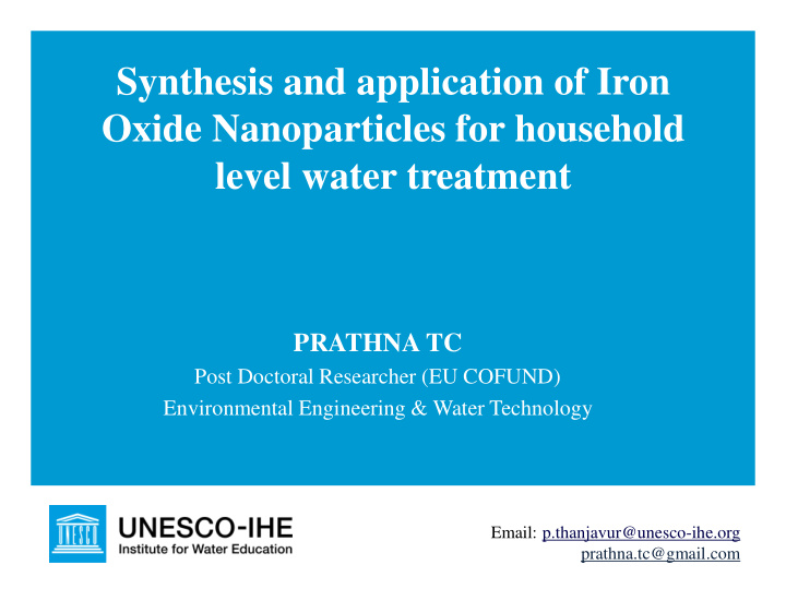 synthesis and application of iron