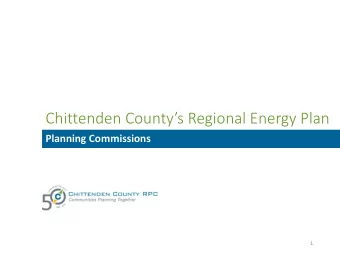 Chittenden Countys Regional Energy Plan  Planning Commissions  1  Background  1. State Contract: