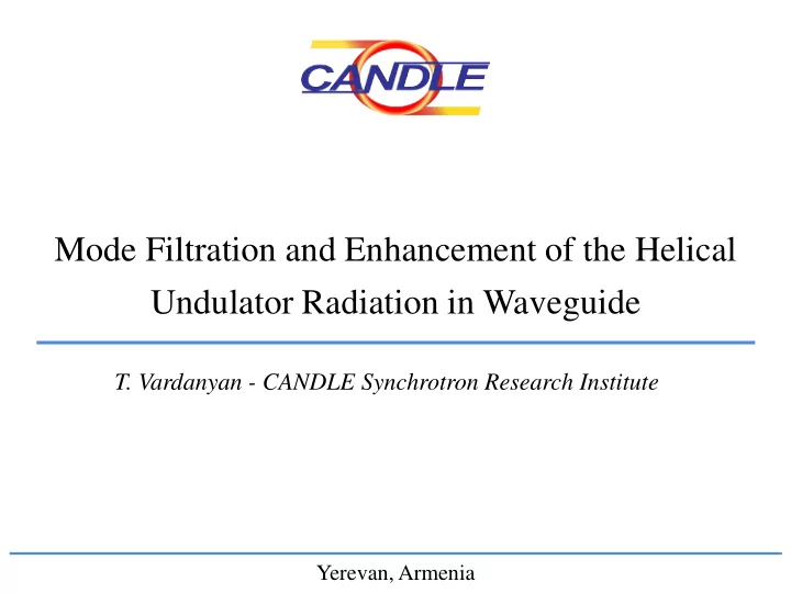 mode filtration and enhancement of the helical undulator