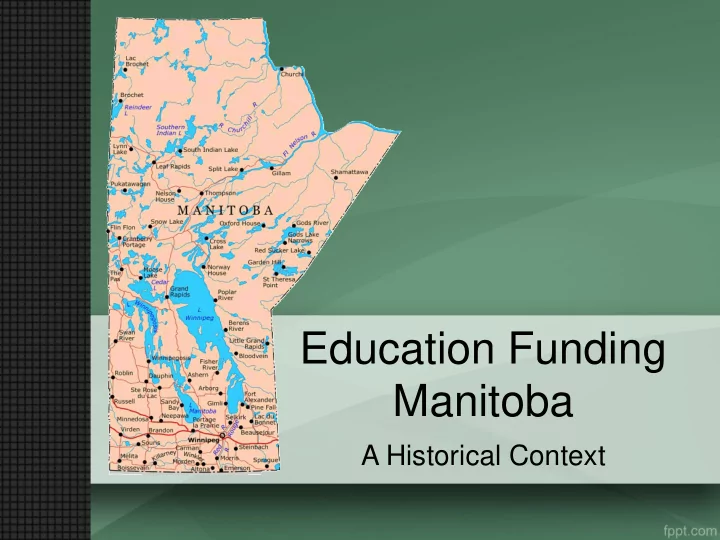education funding manitoba
