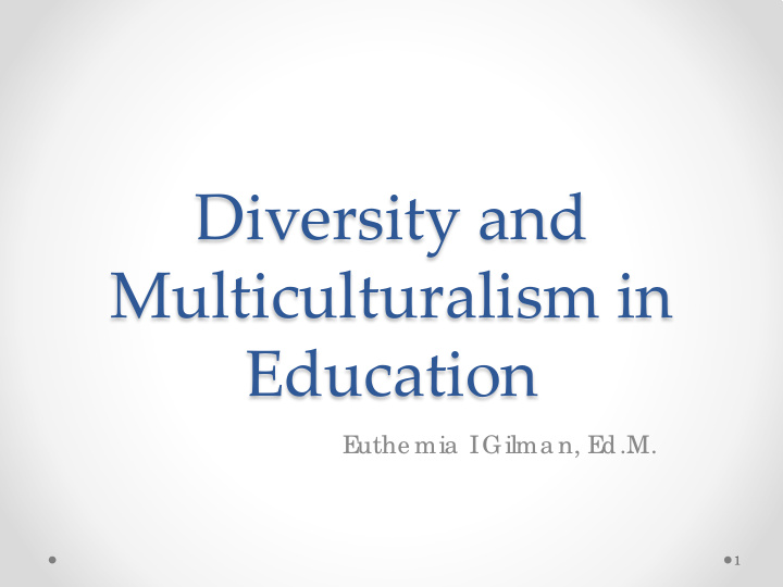 diversity and multiculturalism in education