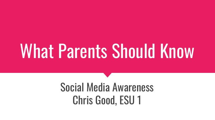 what parents should know