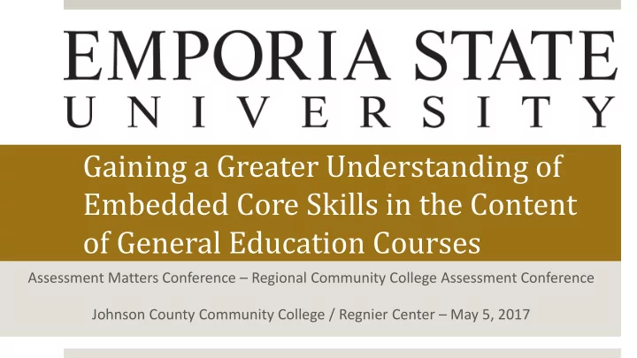 gaining a greater understanding of embedded core skills