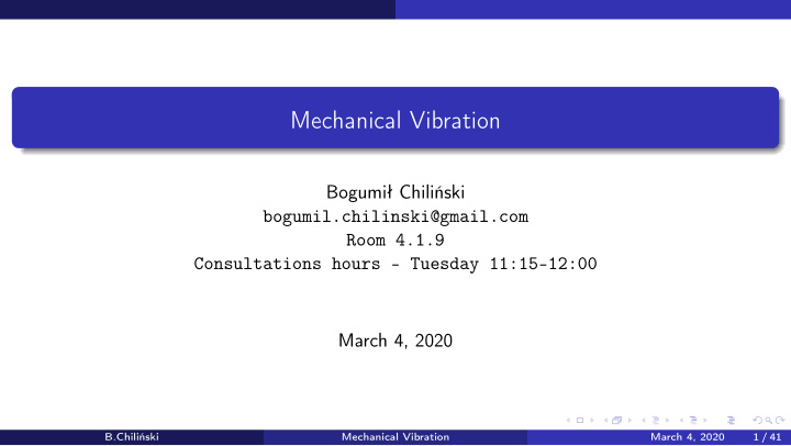 mechanical vibration