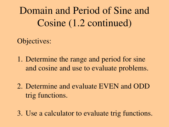 cosine 1 2 continued