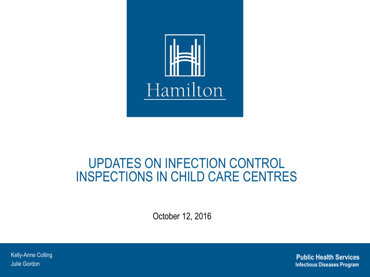 updates on infection control inspections in child care