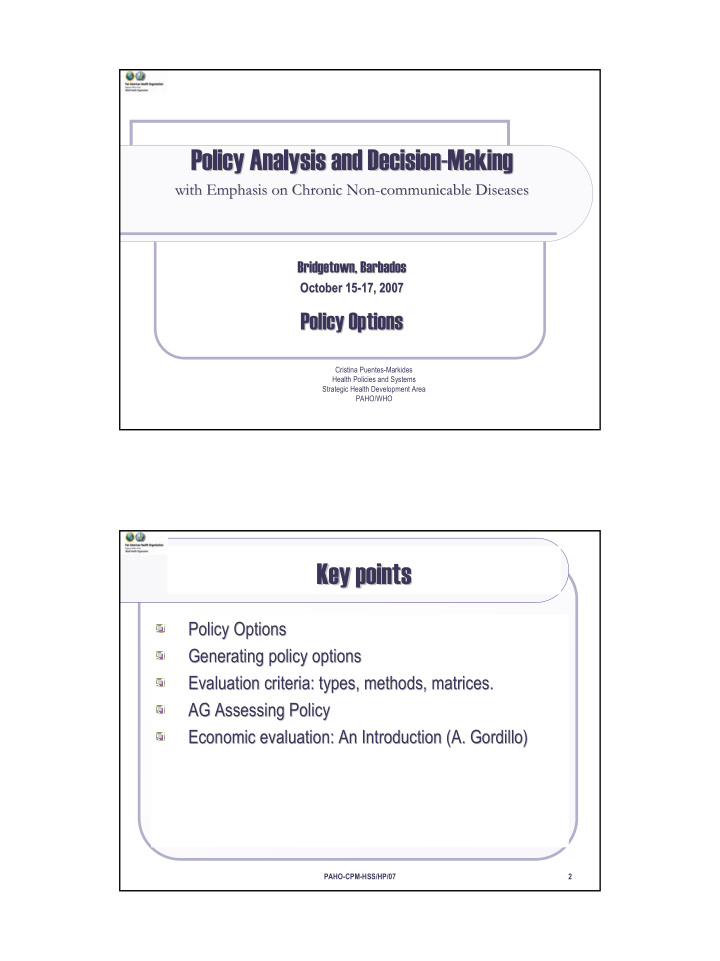 policy analysis and decision making making policy
