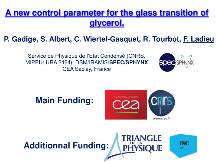 a new control parameter for the glass transition of