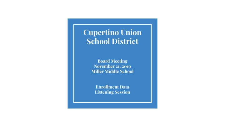 cupertino union school district