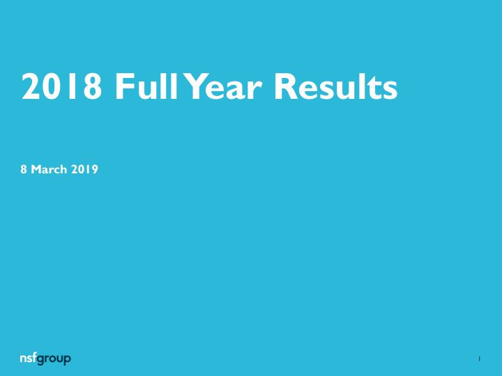 2018 full year results