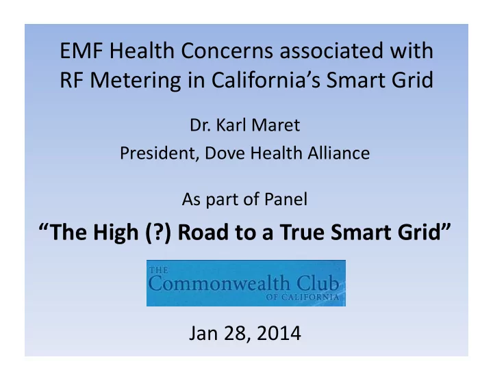 emf health concerns associated with rf metering in